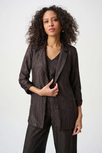 Load image into Gallery viewer, Joseph Ribkoff Pleated Satin Open Blazer 263050 - Mocha
