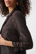 Load image into Gallery viewer, Joseph Ribkoff Pleated Satin Open Blazer 263050 - Mocha
