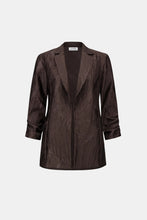 Load image into Gallery viewer, Joseph Ribkoff Pleated Satin Open Blazer 263050 - Mocha
