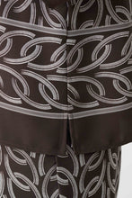 Load image into Gallery viewer, Joseph Ribkoff Recycled Woven Chain Print Boxy Top 263054 - Brown/Off White
