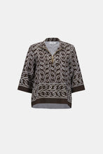 Load image into Gallery viewer, Joseph Ribkoff Recycled Woven Chain Print Boxy Top 263054 - Brown/Off White
