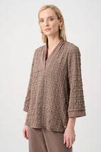 Load image into Gallery viewer, Joseph Ribkoff Bubble Jacquard &amp; Memory Straight Top 263095 - Mink
