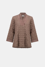 Load image into Gallery viewer, Joseph Ribkoff Bubble Jacquard &amp; Memory Straight Top 263095 - Mink
