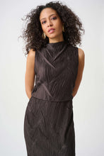 Load image into Gallery viewer, Joseph Ribkoff Pleated Satin Sleeveless Midi Dress 263147 - Mocha
