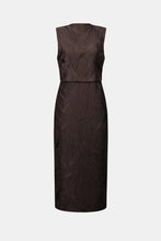 Load image into Gallery viewer, Joseph Ribkoff Pleated Satin Sleeveless Midi Dress 263147 - Mocha

