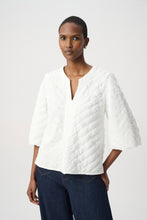 Load image into Gallery viewer, Joseph Ribkoff Textured Puff Sleeve V-Neck Top 264020 - Winter White
