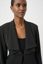 Load image into Gallery viewer, Joseph Ribkoff Draped Shawl Collar Cropped Blazer 264072 - Black
