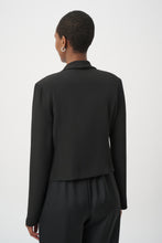 Load image into Gallery viewer, Joseph Ribkoff Draped Shawl Collar Cropped Blazer 264072 - Black
