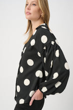 Load image into Gallery viewer, Joseph Ribkoff Polka Dot Satin Top - Black/White

