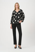 Load image into Gallery viewer, Joseph Ribkoff Polka Dot Satin Top - Black/White
