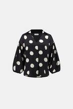 Load image into Gallery viewer, Joseph Ribkoff Polka Dot Satin Top - Black/White
