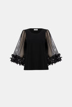 Load image into Gallery viewer, Joseph Ribkoff Embellished Sleeve Top 264189 - Black
