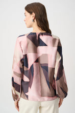 Load image into Gallery viewer, Joseph Ribkoff Geometric Print Recycled Satin Top 264197
