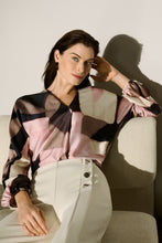 Load image into Gallery viewer, Joseph Ribkoff Geometric Print Recycled Satin Top 264197

