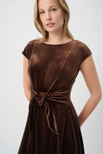 Load image into Gallery viewer, Joseph Ribkoff Velvet Tie Dress 264209 - Mahogany
