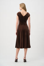 Load image into Gallery viewer, Joseph Ribkoff Velvet Tie Dress 264209 - Mahogany
