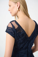 Load image into Gallery viewer, Joseph Ribkoff Embroidered Swirl Fit &amp; Flare Dress 264720 - Midnight Blue
