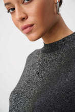 Load image into Gallery viewer, Joseph Ribkoff Mock Neck Lurex Sweater 264943 - Black Silver
