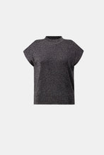Load image into Gallery viewer, Joseph Ribkoff Mock Neck Lurex Sweater 264943 - Black Silver
