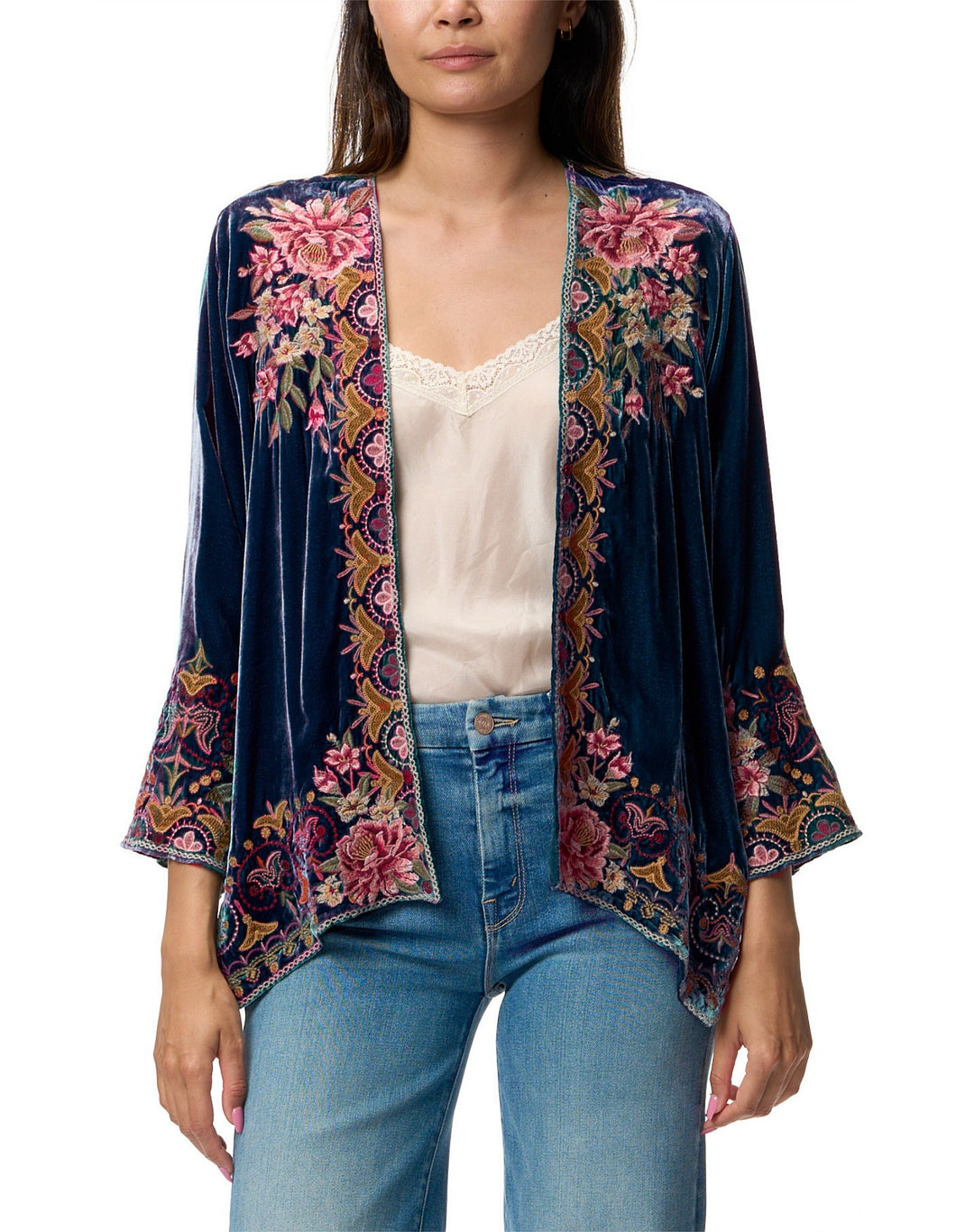 Johnny Was Joanna Velvet Bolero J44825-3DJ - Denim Blue