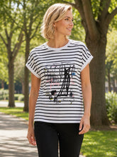 Load image into Gallery viewer, La Madonna Tres Chic Stripe Tee 46943 - Black/White
