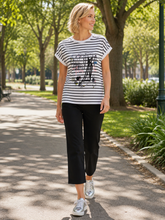 Load image into Gallery viewer, La Madonna Tres Chic Stripe Tee 46943 - Black/White
