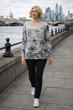 Load image into Gallery viewer, La Madona Floral Dots Top 46832 - Grey
