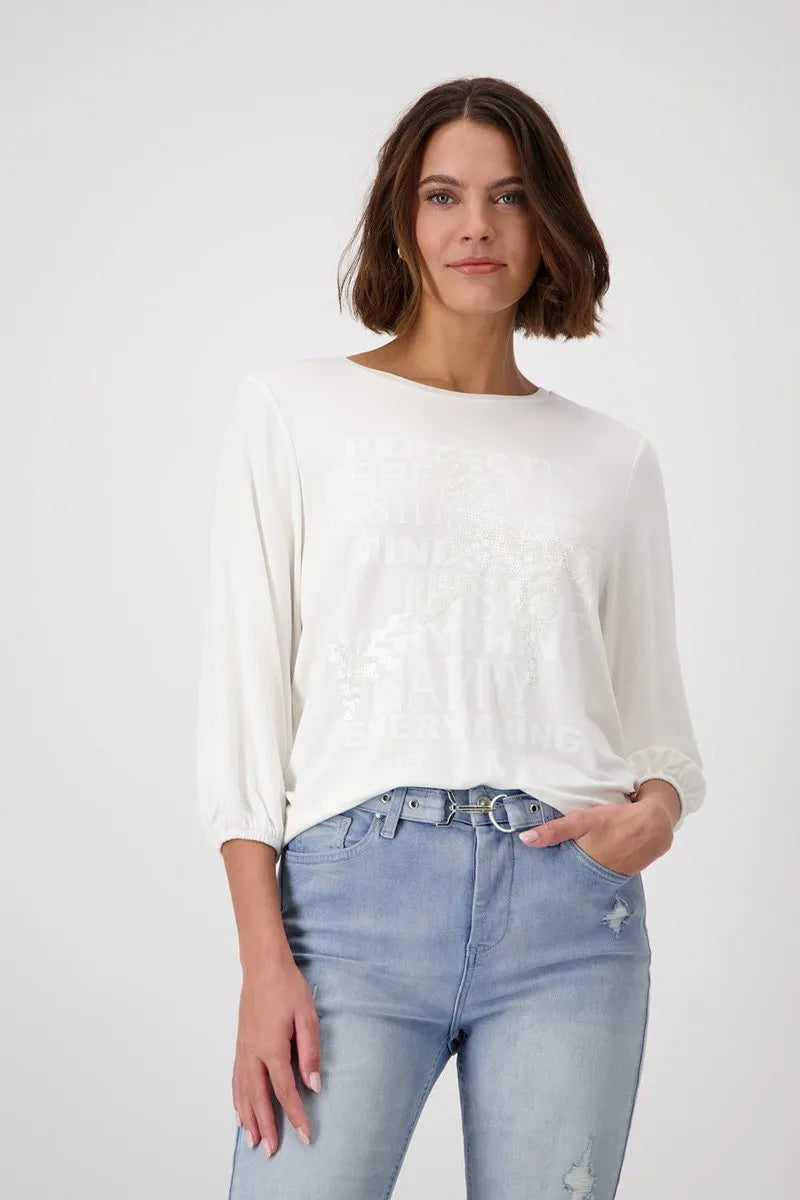 Monari Butterfly Top - Off White