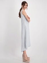 Load image into Gallery viewer, Monari Sky Blue Linen Maxi Dress
