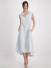 Load image into Gallery viewer, Monari Sky Blue Linen Maxi Dress
