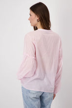 Load image into Gallery viewer, Monari Flocked Blouse in Flamingo - 408643
