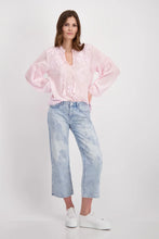 Load image into Gallery viewer, Monari Flocked Blouse in Flamingo
