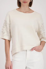 Load image into Gallery viewer, Monari Embroidery Jersey Top 410257 - Beige
