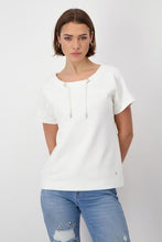 Load image into Gallery viewer, Monari Stand up Collar Top - Off White
