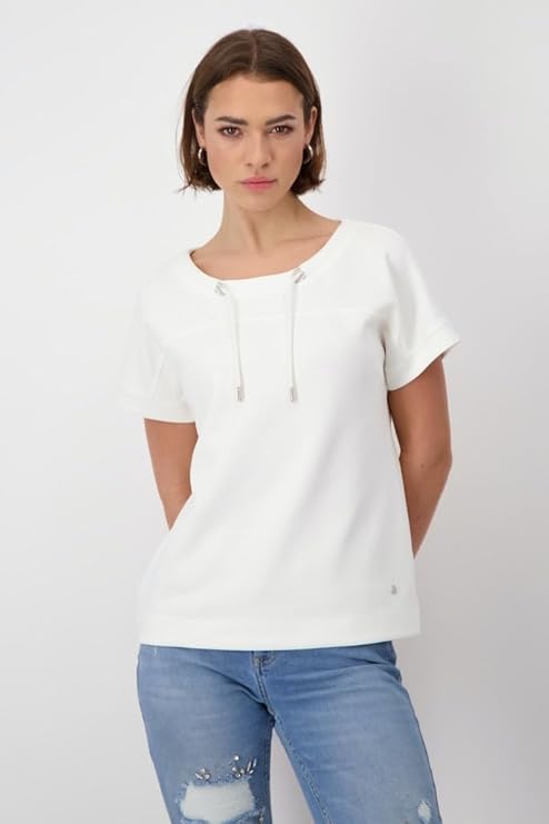 Monari Stand up Collar Top - Off White