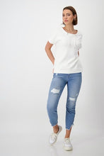 Load image into Gallery viewer, Monari Stand up Collar Top - Off White
