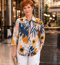 Load image into Gallery viewer, Kleio Beige Floral Shirt 46942 - Floral Multi
