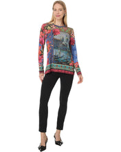 Load image into Gallery viewer, Johnny Was Janie Favourite Long Sleeve Crew Neck T11524-9 - Grand Canal Scarf Print
