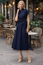 Load image into Gallery viewer, Joseph Ribkoff Tie Waist Memory Dress 261177 - Midnight Blue
