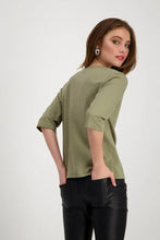 Load image into Gallery viewer, Monari Round Neck Top 808096GT - Green Tea
