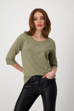 Load image into Gallery viewer, Monari Round Neck Top 808096GT - Green Tea
