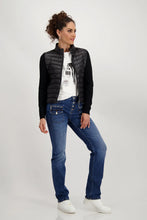 Load image into Gallery viewer, Monari Lightweight Puffer with Knit Sleeves 808272 - Black
