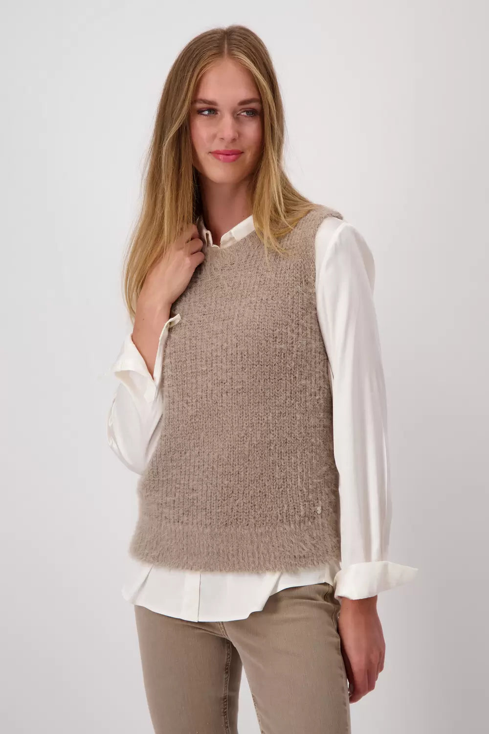 Monari  Milk Chocolate Knit Vest 808454