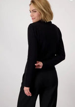 Load image into Gallery viewer, Monari Tailored Jacket with Rhinestone Front 808470 - Black
