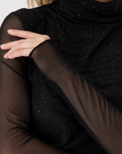 Load image into Gallery viewer, Monari Schwarz Sparkle Splattered T Shirt 808538 - Black
