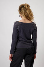 Load image into Gallery viewer, Monari Anthracite Rhinestone Tee 808645 - Dark Grey
