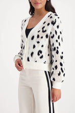 Load image into Gallery viewer, Monari Leo Jacquard Cardi Jacket 809524 - Off White Black Leopard
