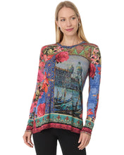 Load image into Gallery viewer, Johnny Was Janie Favourite Long Sleeve Crew Neck T11524-9 - Grand Canal Scarf Print
