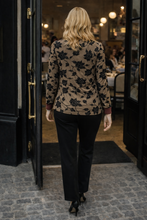 Load image into Gallery viewer, Amanda Cowl Mesh Top 61665 - Taupe Black
