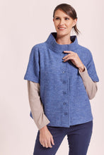 Load image into Gallery viewer, See Saw Boiled Wool Button Thru Vest - Denim
